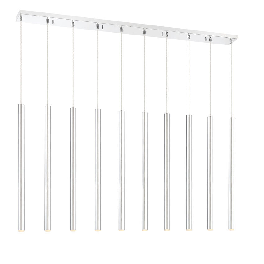 Z-Lite Forest 5" W x 24" H 10-Light LED Chrome Steel Island Light