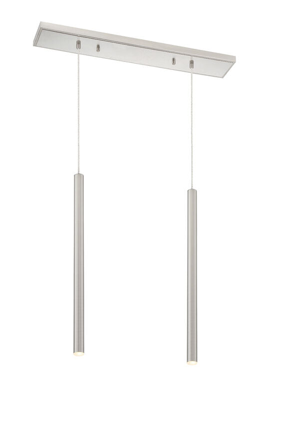 Z-Lite Forest 5" W x 24" H 2-Light LED Brushed Nickel Steel Island Light
