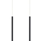 Z-Lite Forest 5" W x 24" H 2-Light LED Chrome Island Light With Matte Black Steel Shade