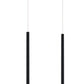 Z-Lite Forest 5" W x 24" H 2-Light LED Chrome Island Light With Matte Black Steel Shade
