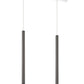 Z-Lite Forest 5" W x 24" H 2-Light LED Chrome Island Light With Pearl Black Steel Shade