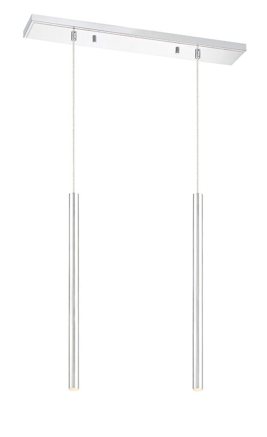 Z-Lite Forest 5" W x 24" H 2-Light LED Chrome Steel Island Light