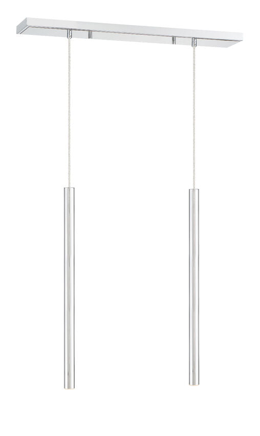 Z-Lite Forest 5" W x 24" H 2-Light LED Chrome Steel Island Light
