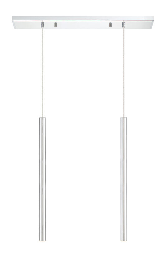 Z-Lite Forest 5" W x 24" H 2-Light LED Chrome Steel Island Light