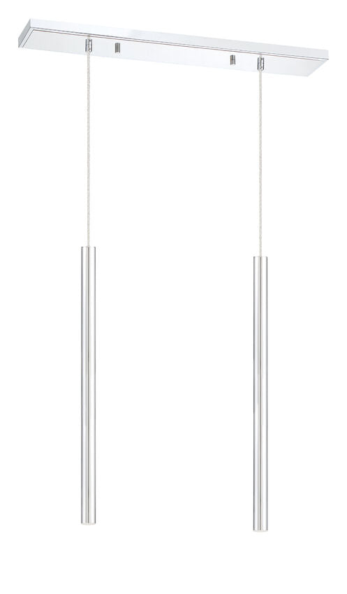 Z-Lite Forest 5" W x 24" H 2-Light LED Chrome Steel Island Light