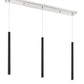 Z-Lite Forest 5" W x 24" H 3-Light LED Brushed Nickel Island Light With Matte Black Steel Shade