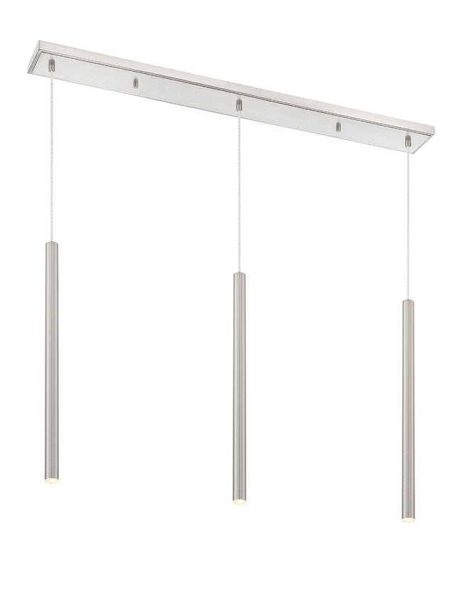 Z-Lite Forest 5" W x 24" H 3-Light LED Brushed Nickel Steel Island Light
