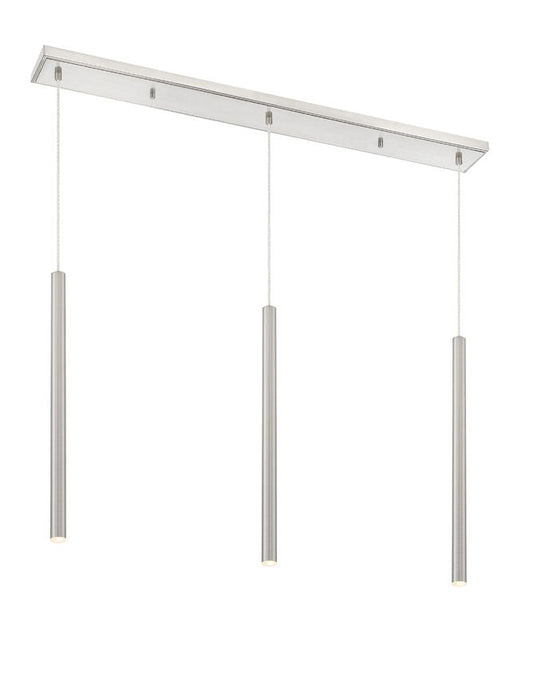 Z-Lite Forest 5" W x 24" H 3-Light LED Brushed Nickel Steel Island Light