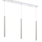 Z-Lite Forest 5" W x 24" H 3-Light LED Chrome Island Light With Brushed Nickel Steel Shade