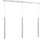 Z-Lite Forest 5" W x 24" H 3-Light LED Chrome Island Light With Brushed Nickel Steel Shade