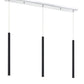 Z-Lite Forest 5" W x 24" H 3-Light LED Chrome Island Light With Matte Black Steel Shade