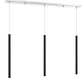 Z-Lite Forest 5" W x 24" H 3-Light LED Chrome Island Light With Matte Black Steel Shade