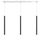 Z-Lite Forest 5" W x 24" H 3-Light LED Chrome Island Light With Matte Black Steel Shade