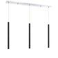 Z-Lite Forest 5" W x 24" H 3-Light LED Chrome Island Light With Matte Black Steel Shade