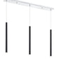Z-Lite Forest 5" W x 24" H 3-Light LED Chrome Island Light With Matte Black Steel Shade