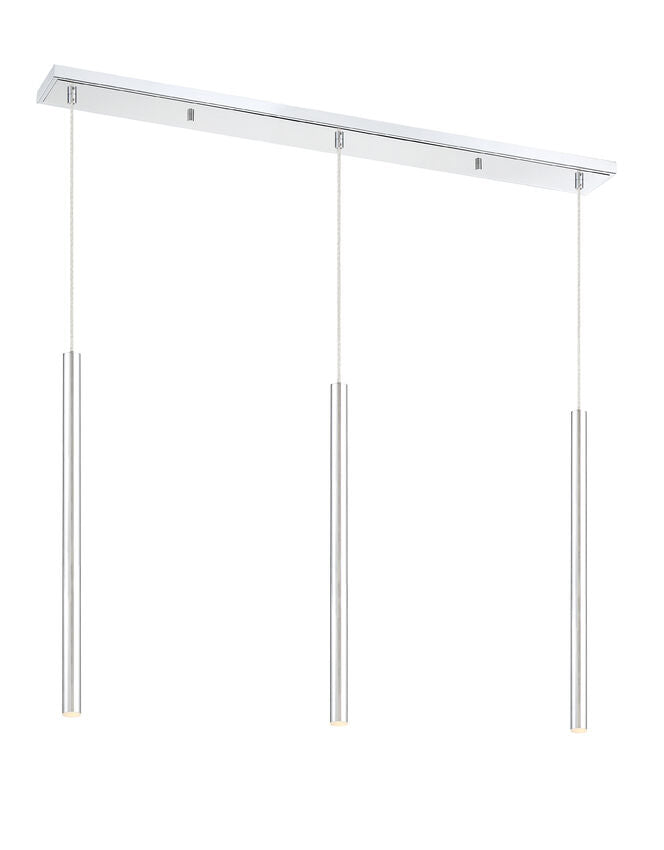 Z-Lite Forest 5" W x 24" H 3-Light LED Chrome Steel Island Light