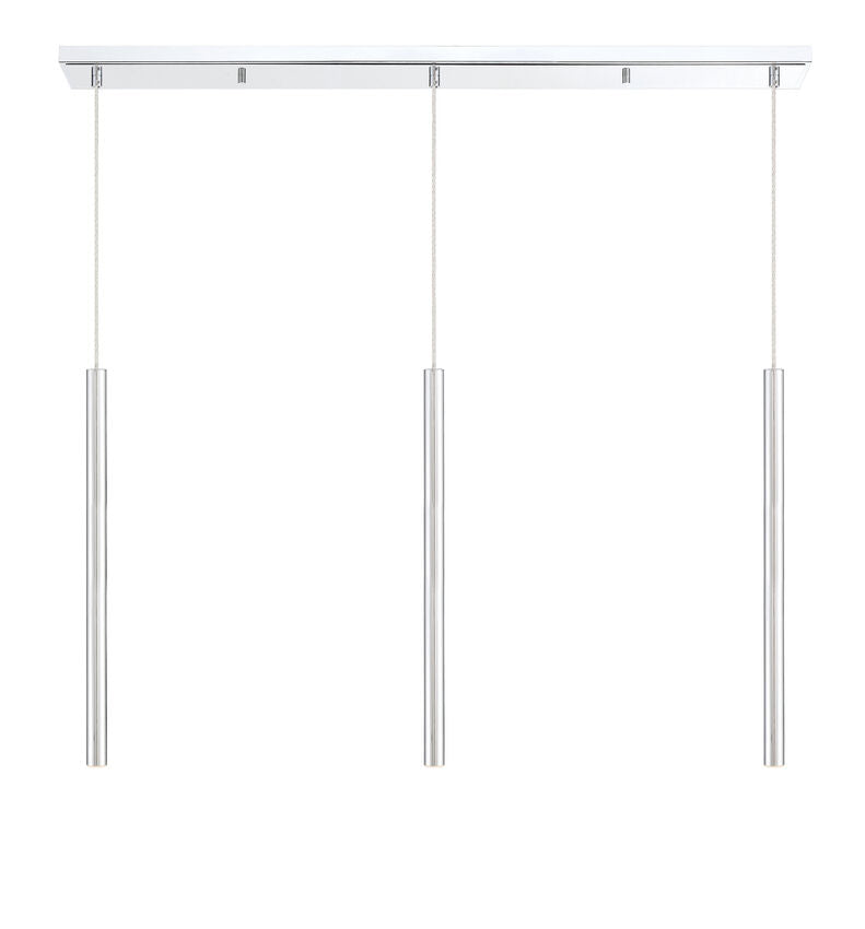 Z-Lite Forest 5" W x 24" H 3-Light LED Chrome Steel Island Light