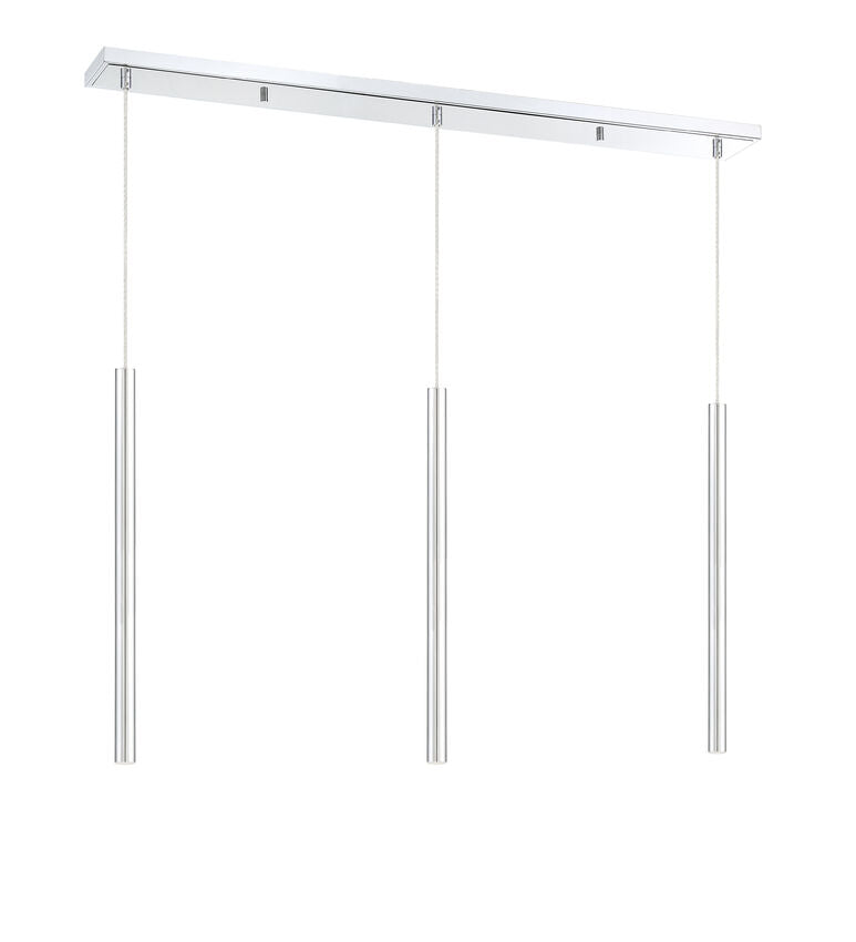 Z-Lite Forest 5" W x 24" H 3-Light LED Chrome Steel Island Light