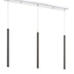 Z-Lite Forest 5" W x 24" H 3-Light LED Chrome Steel Island Light With Pearl Black Steel Shade