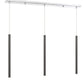 Z-Lite Forest 5" W x 24" H 3-Light LED Chrome Steel Island Light With Pearl Black Steel Shade