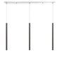 Z-Lite Forest 5" W x 24" H 3-Light LED Chrome Steel Island Light With Pearl Black Steel Shade