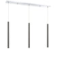 Z-Lite Forest 5" W x 24" H 3-Light LED Chrome Steel Island Light With Pearl Black Steel Shade