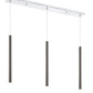 Z-Lite Forest 5" W x 24" H 3-Light LED Chrome Steel Island Light With Pearl Black Steel Shade