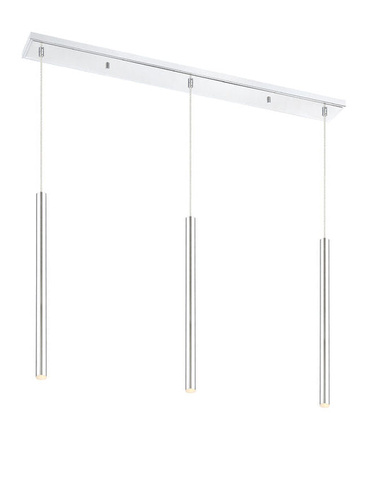 Z-Lite Forest 5" W x 24" H 3-Light LED Chrome Steel Island Light