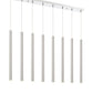 Z-Lite Forest 5" W x 24" H 8-Light LED Chrome Island Light With Brushed Nickel Steel Shade