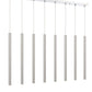 Z-Lite Forest 5" W x 24" H 8-Light LED Chrome Island Light With Brushed Nickel Steel Shade