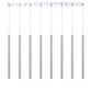 Z-Lite Forest 5" W x 24" H 8-Light LED Chrome Island Light With Brushed Nickel Steel Shade