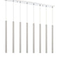 Z-Lite Forest 5" W x 24" H 8-Light LED Chrome Island Light With Brushed Nickel Steel Shade