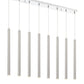 Z-Lite Forest 5" W x 24" H 8-Light LED Chrome Island Light With Brushed Nickel Steel Shade
