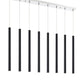Z-Lite Forest 5" W x 24" H 8-Light LED Chrome Island Light With Matte Black Steel Shade