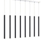 Z-Lite Forest 5" W x 24" H 8-Light LED Chrome Island Light With Matte Black Steel Shade