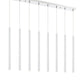 Z-Lite Forest 5" W x 24" H 8-Light LED Chrome Island Light With Matte White Steel Shade