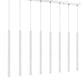 Z-Lite Forest 5" W x 24" H 8-Light LED Chrome Island Light With Matte White Steel Shade