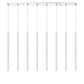 Z-Lite Forest 5" W x 24" H 8-Light LED Chrome Island Light With Matte White Steel Shade
