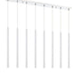 Z-Lite Forest 5" W x 24" H 8-Light LED Chrome Island Light With Matte White Steel Shade