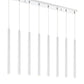 Z-Lite Forest 5" W x 24" H 8-Light LED Chrome Island Light With Matte White Steel Shade