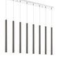 Z-Lite Forest 5" W x 24" H 8-Light LED Chrome Island Light With Pearl Black Steel Shade