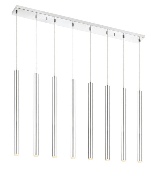 Z-Lite Forest 5" W x 24" H 8-Light LED Chrome Steel Island Light