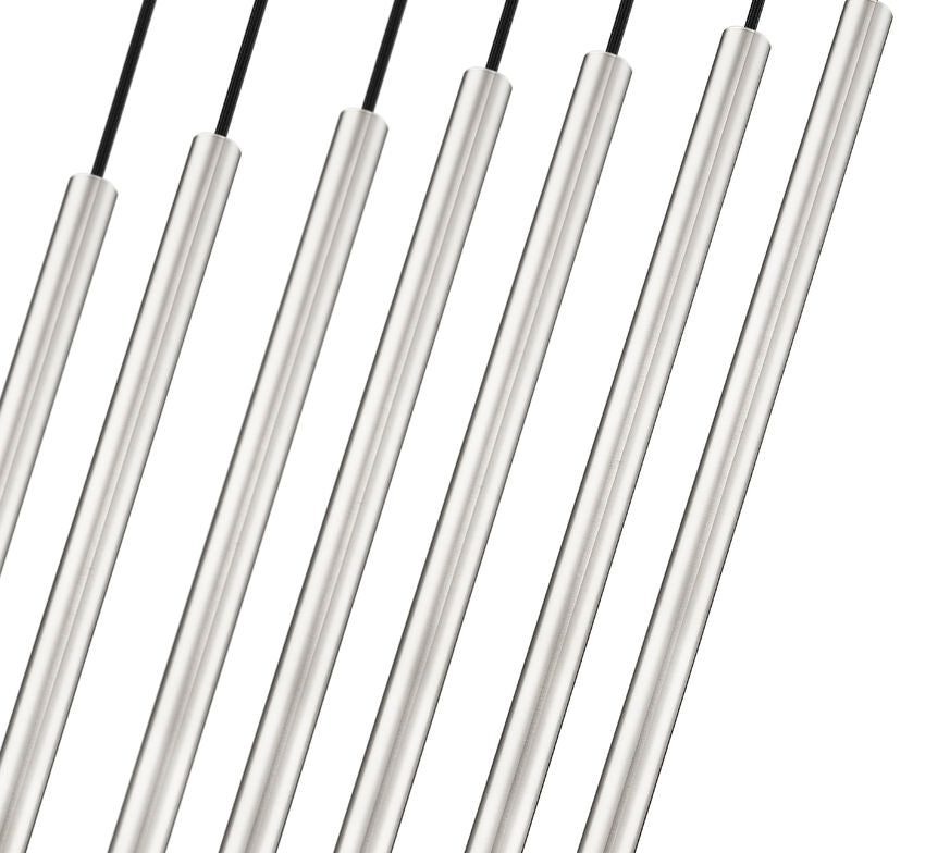 Z-Lite Forest 54" 7-Light LED-Integrated Brushed Nickel Steel Linear Chandelier