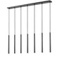 Z-Lite Forest 54" 7-Light LED-Integrated Matte Black Steel Linear Chandelier