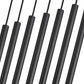 Z-Lite Forest 54" 7-Light LED-Integrated Matte Black Steel Linear Chandelier