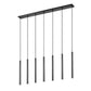 Z-Lite Forest 54" 7-Light LED-Integrated Matte Black Steel Linear Chandelier