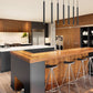 Z-Lite Forest 54" 7-Light LED-Integrated Matte Black Steel Linear Chandelier