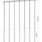 Z-Lite Forest 54" 7-Light LED-Integrated Matte Black Steel Linear Chandelier