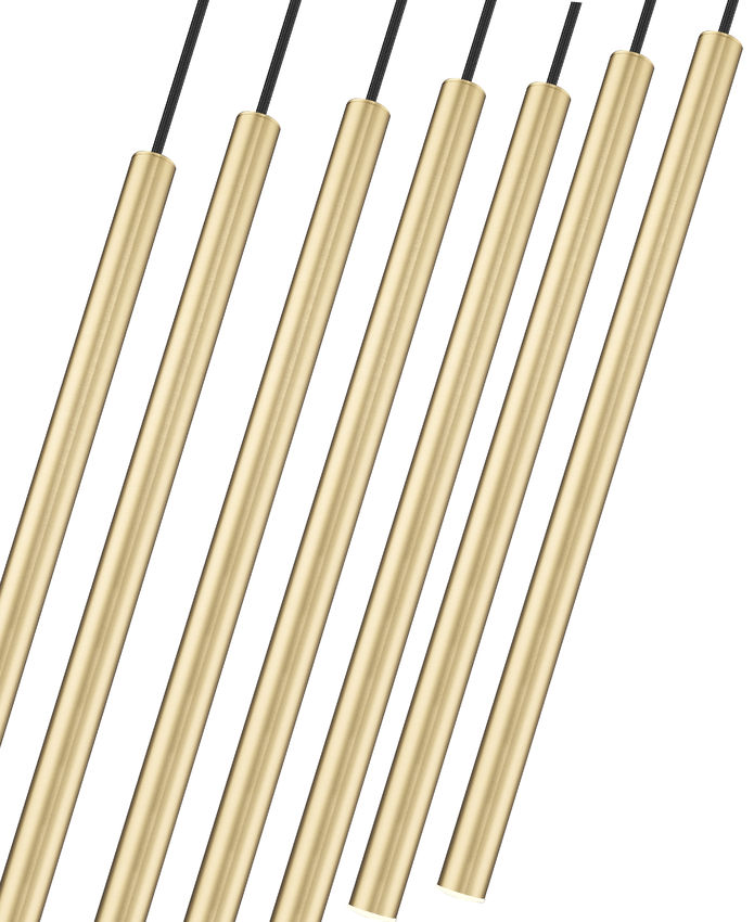 Z-Lite Forest 54" 7-Light LED-Integrated Modern Gold Steel Linear Chandelier