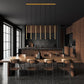 Z-Lite Forest 54" 7-Light LED-Integrated Modern Gold Steel Linear Chandelier